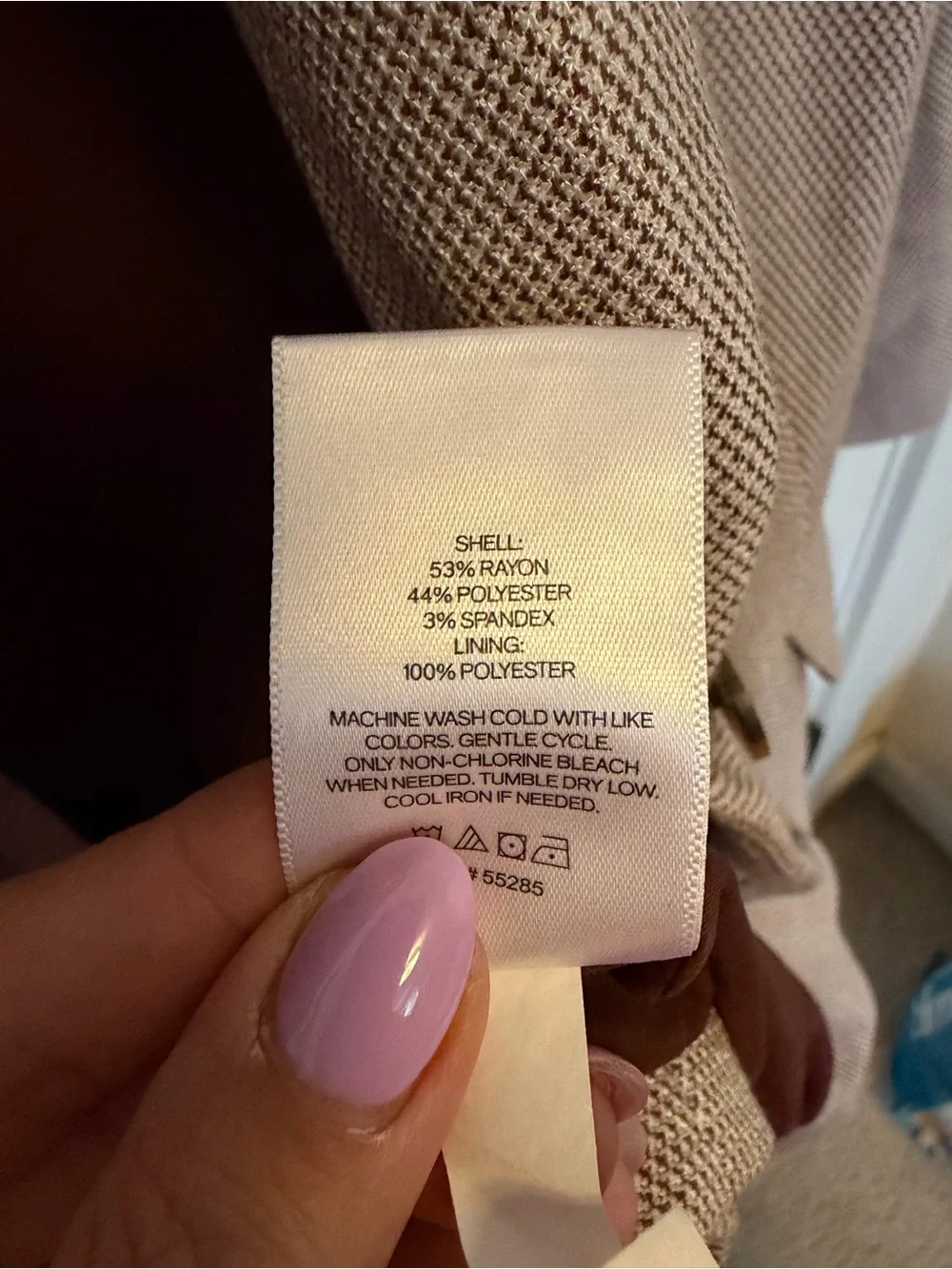 Express Textured Oversized Blazer Boyfriend Fit Beige Neutral Two Button Lined S - Picture 11 of 12